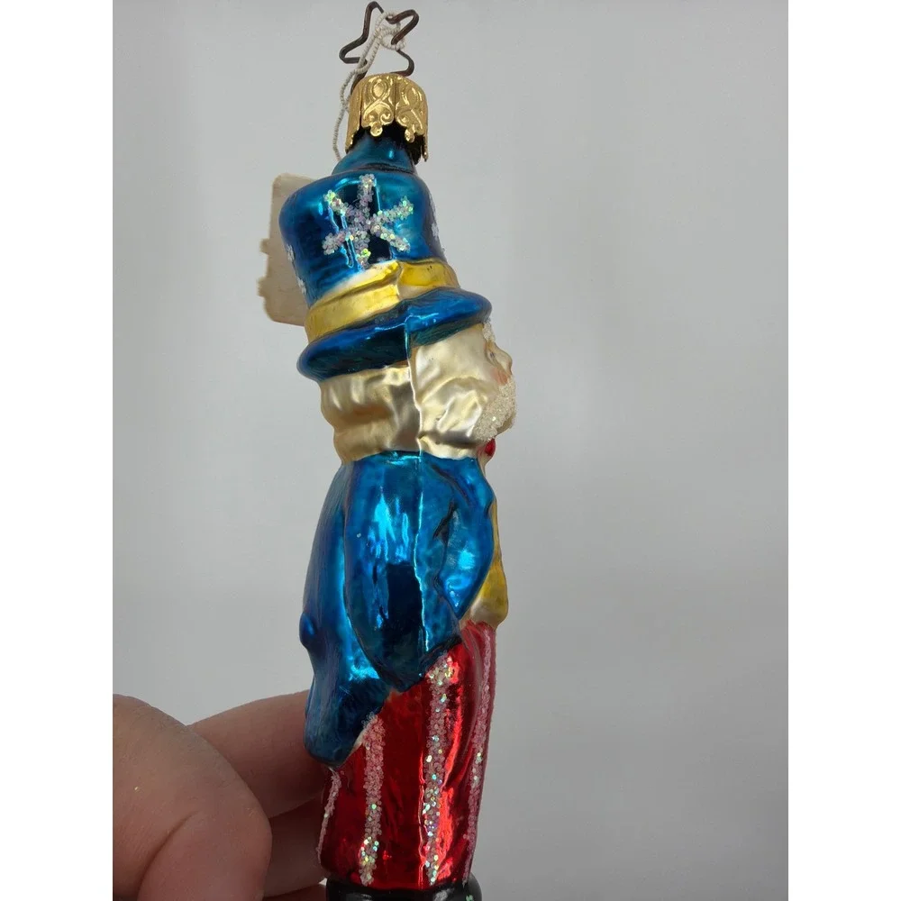Vtg‎ W Germany Glass Uncle Sam Christmas Ornament Patriotic 250th Anniversary